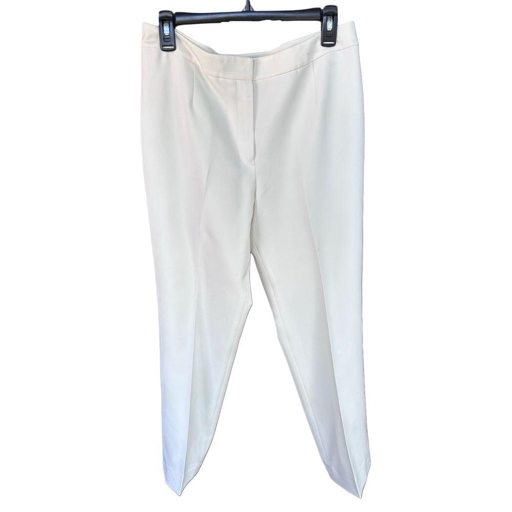 Kasper Cream Tailored Straight-Leg Trousers
